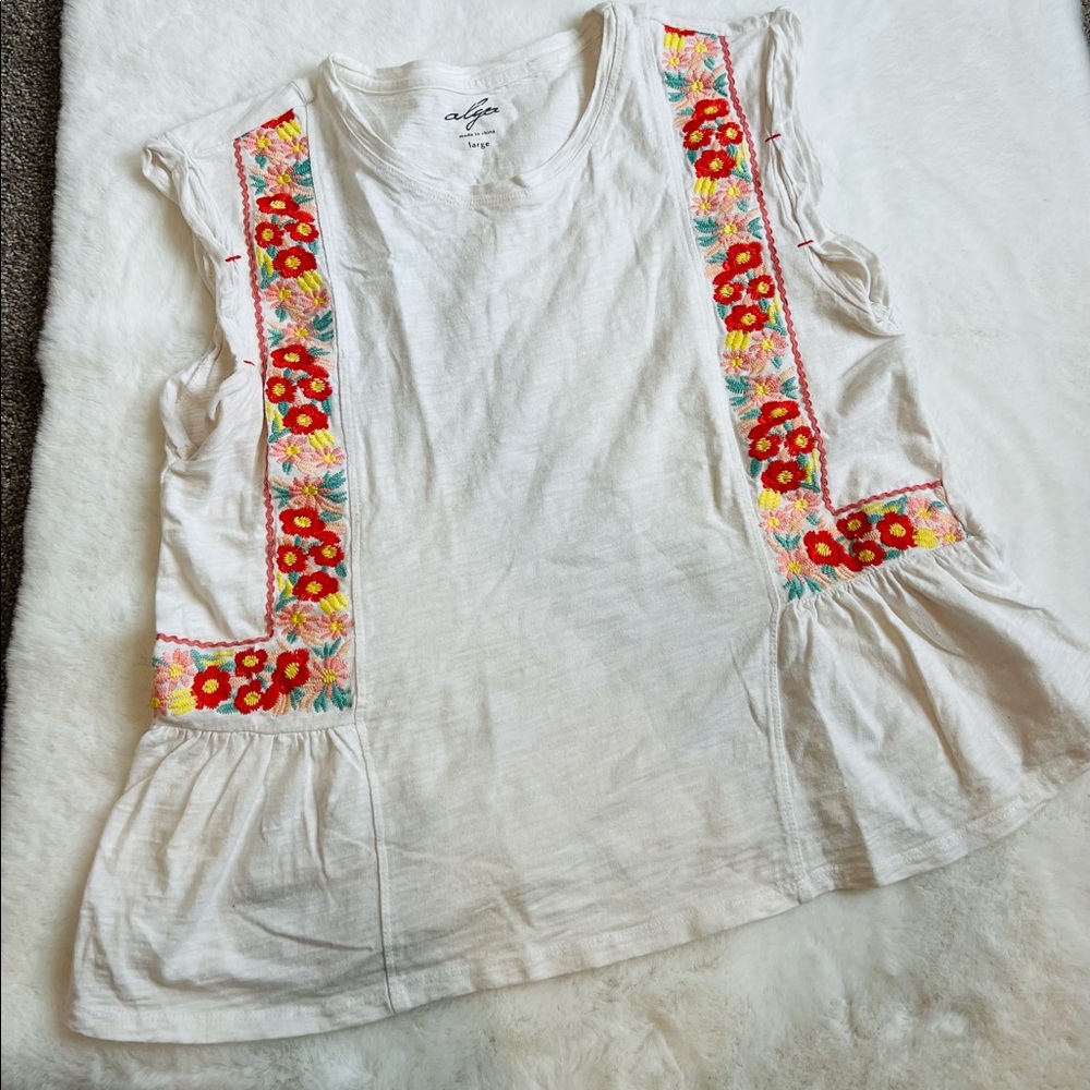 Alya boho sleeveless top.  Embroidered.  Large